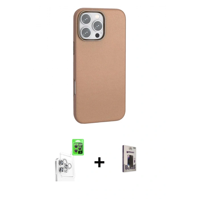 MARSİLYAN™- iPhone 16 Pro Max Kılıf Zirve Modern Prime - Siyah Bilvis Hayalet Cam Ekran Koruyucu + Raze Metal Kamera Lens - BZ