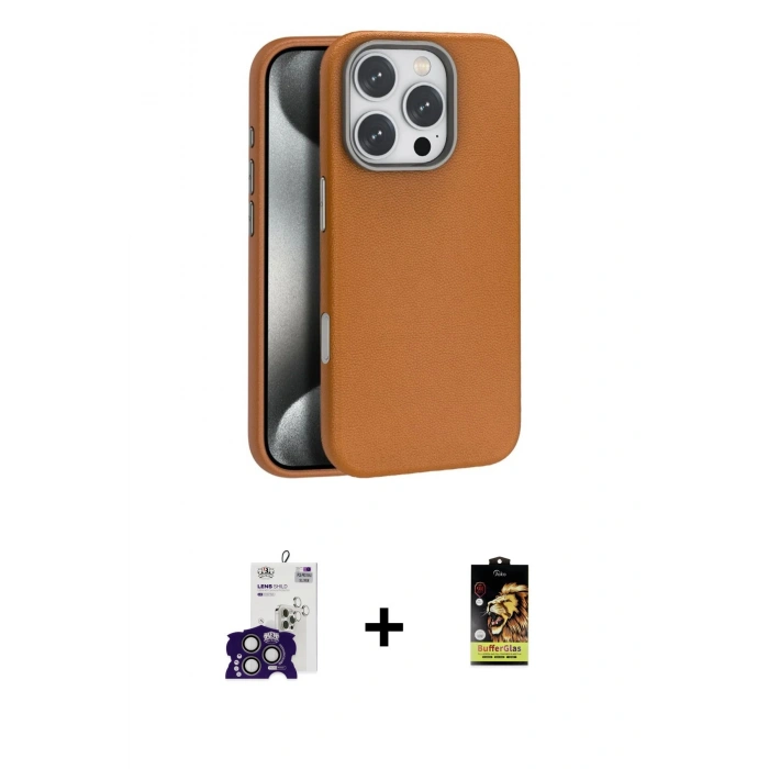 MARSİLYAN™- iPhone 16 Pro Max Kılıf Zirve Modern Prime - Siyah Buffer Cam Ekran Koruyucu + Bilvis Titan Kamera Lens - TMGI