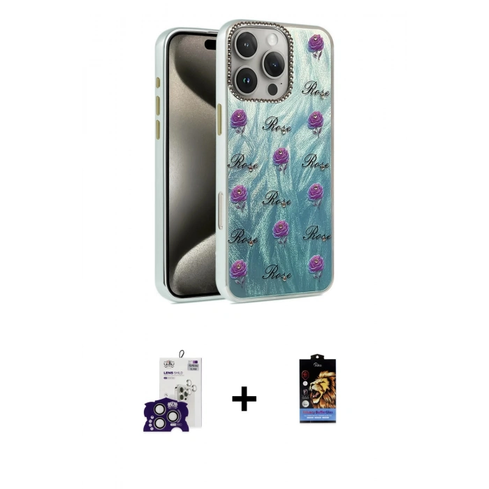 MARSİLYAN™- iPhone 16 Pro Max Kılıf Zirve Modern Prime - Siyah Buffer Hayalet Cam Ekran Koruyucu + Bilvis Titan Kamera Lens - TMGI