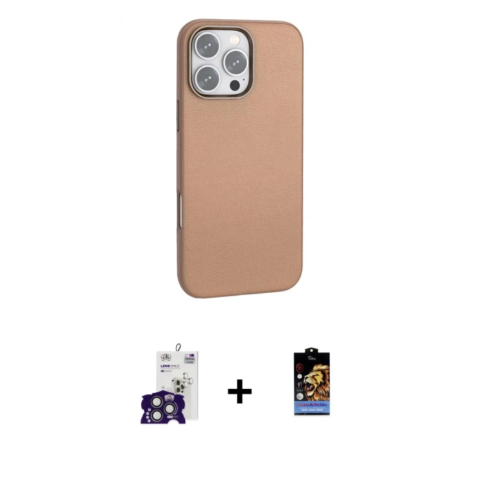 MARSİLYAN™- iPhone 16 Pro Max Kılıf Zirve Modern Prime - Siyah Buffer Hayalet Cam Ekran Koruyucu + Bilvis Titan Kamera Lens - TMGI