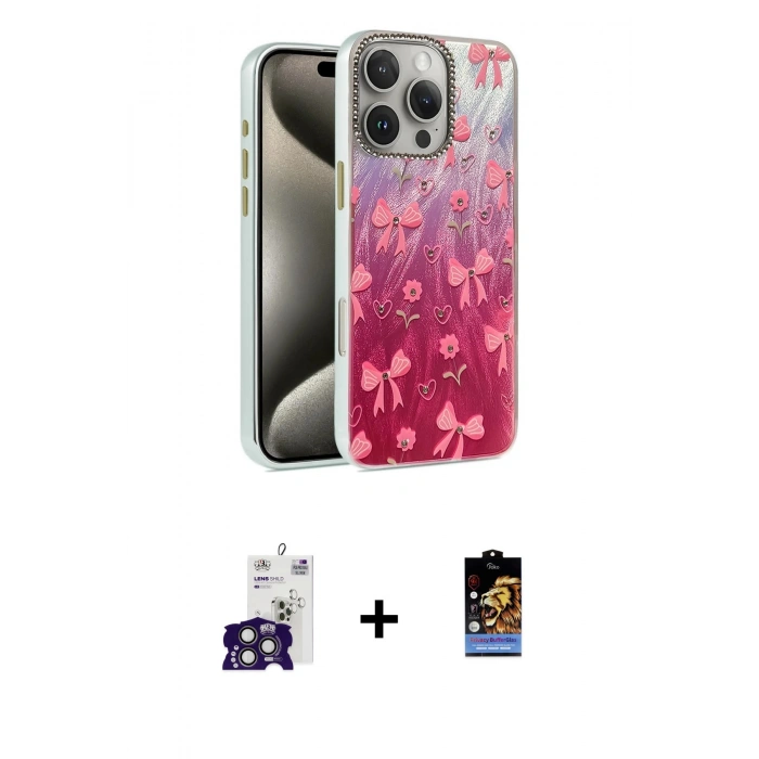 MARSİLYAN™- iPhone 16 Pro Max Kılıf Zirve Modern Prime - Siyah Buffer Hayalet Cam Ekran Koruyucu + Bilvis Titan Kamera Lens - TMGI