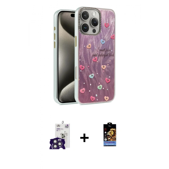 MARSİLYAN™- iPhone 16 Pro Max Kılıf Zirve Modern Prime - Siyah Buffer Hayalet Cam Ekran Koruyucu + Bilvis Titan Kamera Lens - TMGI