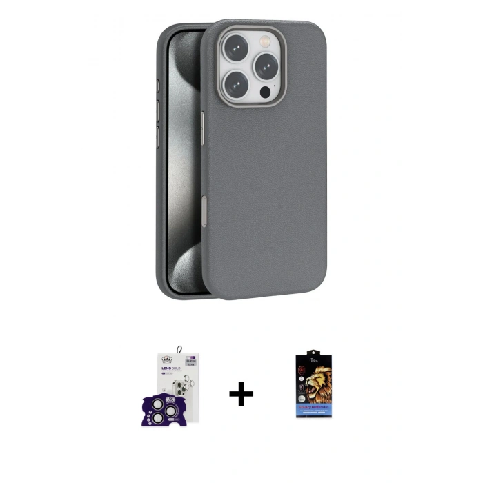 MARSİLYAN™- iPhone 16 Pro Max Kılıf Zirve Modern Prime - Siyah Buffer Hayalet Cam Ekran Koruyucu + Bilvis Titan Kamera Lens - TMGI