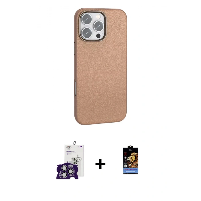MARSİLYAN™- iPhone 16 Pro Max Kılıf Zirve Modern Prime - Siyah Buffer Hayalet Cam Ekran Koruyucu + Gümüş Bilvis Titan Kamera Lens