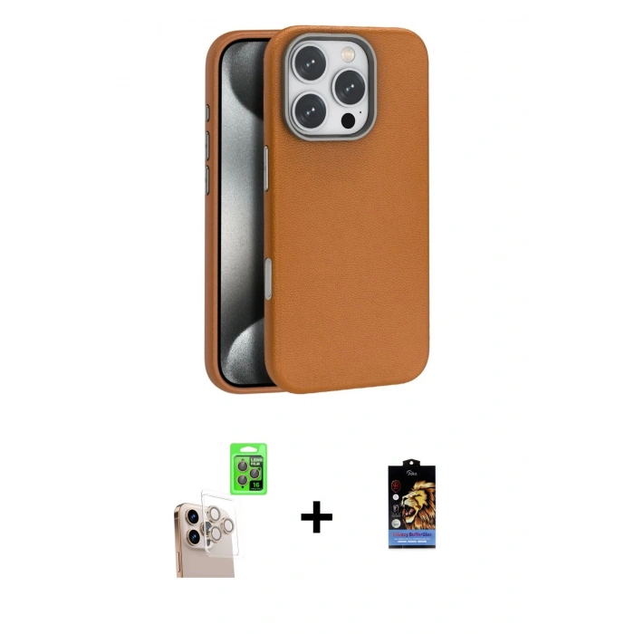 MARSİLYAN™- iPhone 16 Pro Max Kılıf Zirve Modern Prime - Siyah Buffer Hayalet Cam Ekran Koruyucu + Raze Metal Kamera Lens - NLGY