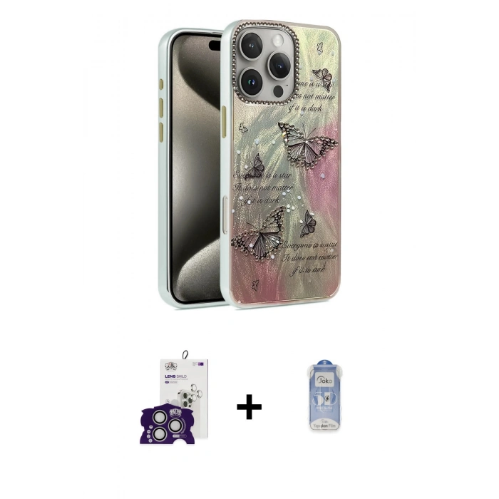 MARSİLYAN™- iPhone 16 Pro Max Kılıf Zirve Modern Prime - Siyah Joko Magic 5D Cam + Bilvis Titan Kamera Lens - GS