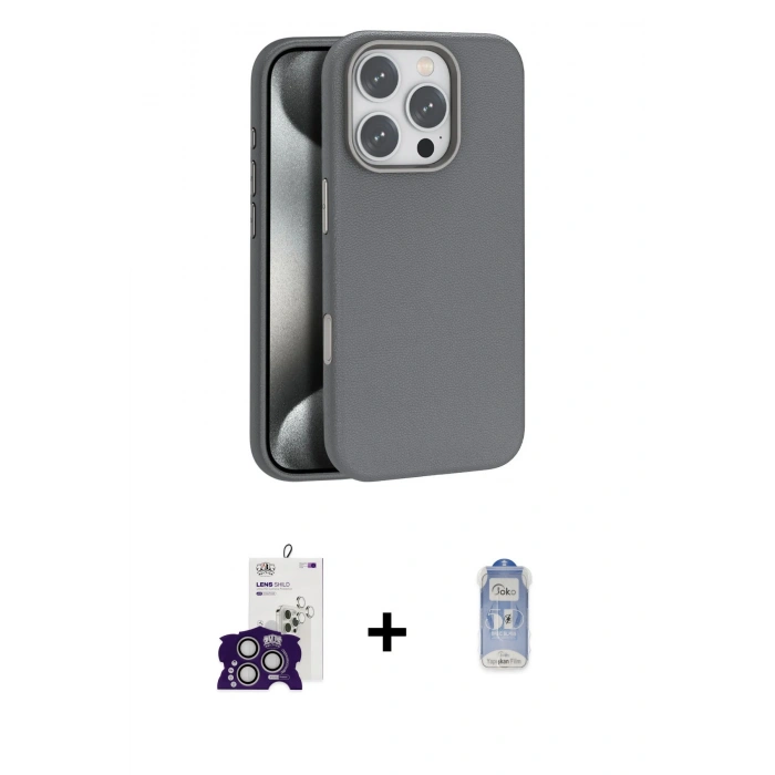 MARSİLYAN™- iPhone 16 Pro Max Kılıf Zirve Modern Prime - Siyah Joko Magic 5D Cam + Bilvis Titan Kamera Lens - GS