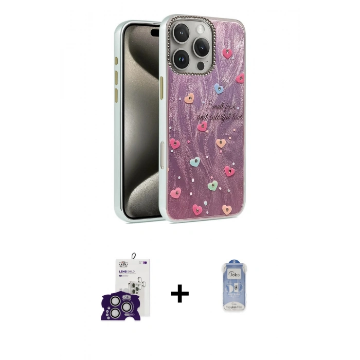 MARSİLYAN™- iPhone 16 Pro Max Kılıf Zirve Modern Prime - Siyah Joko Magic 5D Cam + Bilvis Titan Kamera Lens - GS