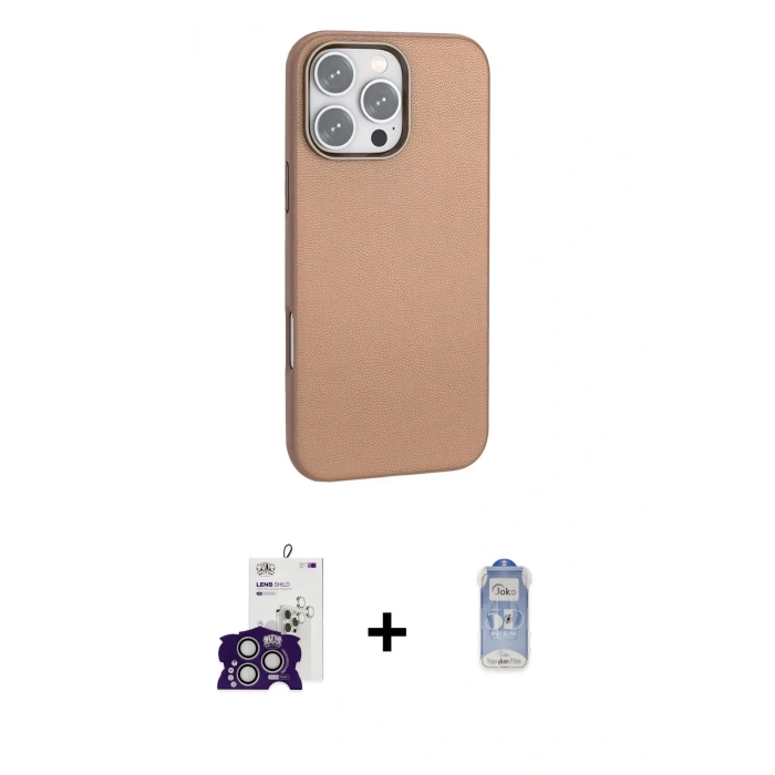 MARSİLYAN™- iPhone 16 Pro Max Kılıf Zirve Modern Prime - Siyah Joko Magic 5D Cam + Bilvis Titan Kamera Lens - GS