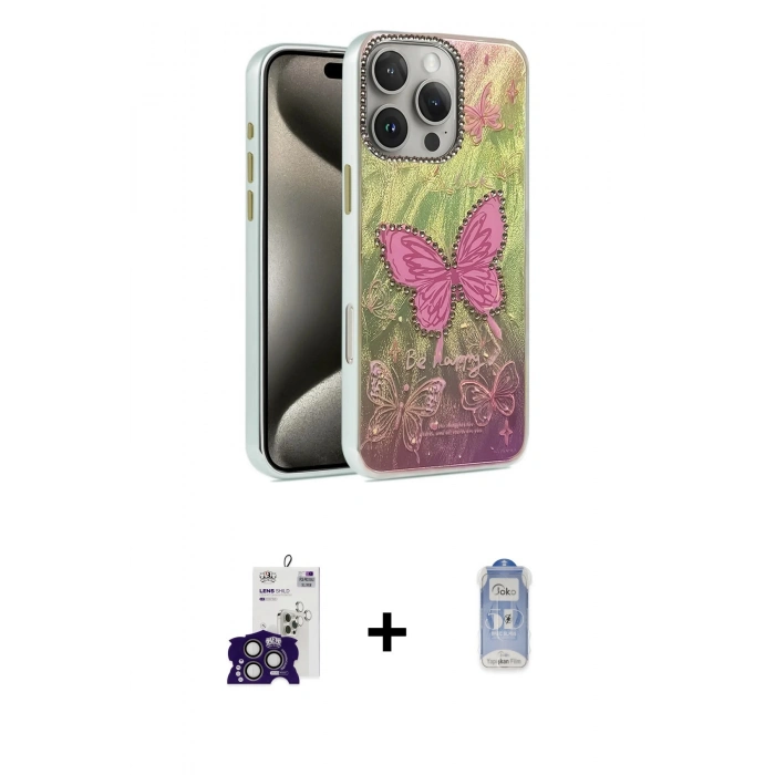 MARSİLYAN™- iPhone 16 Pro Max Kılıf Zirve Modern Prime - Siyah Joko Magic 5D Cam + Bilvis Titan Kamera Lens - TMGI