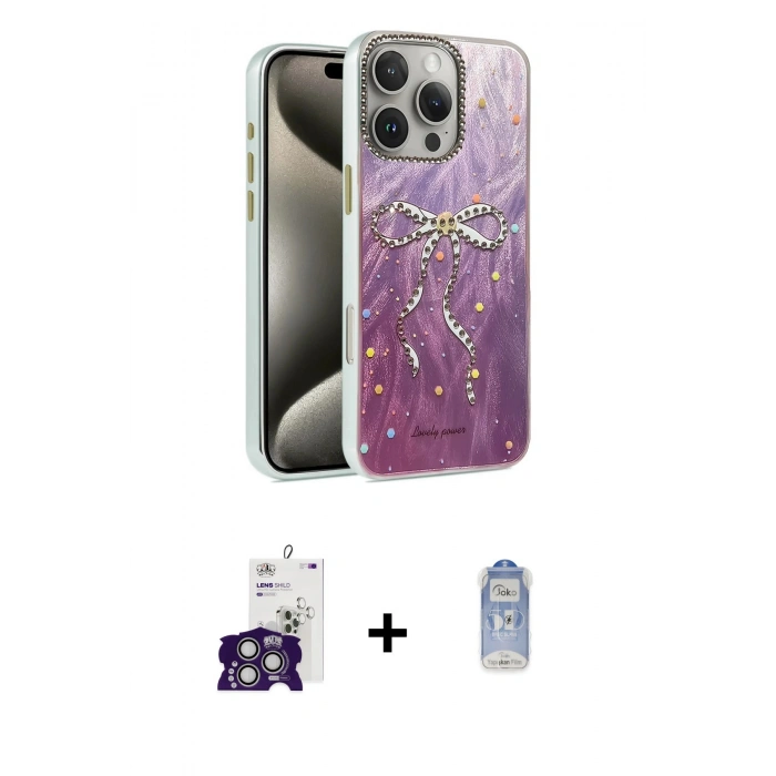 MARSİLYAN™- iPhone 16 Pro Max Kılıf Zirve Modern Prime - Siyah Joko Magic 5D Cam + Bilvis Titan Kamera Lens - GS