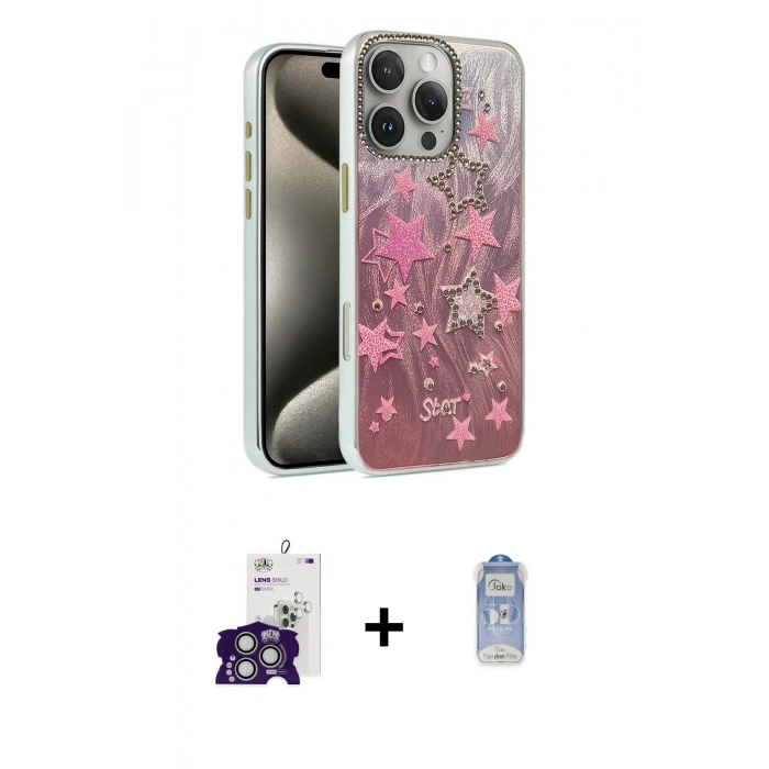 MARSİLYAN™- iPhone 16 Pro Max Kılıf Zirve Modern Prime - Siyah Joko Magic 5D Cam + Bilvis Titan Kamera Lens - GS