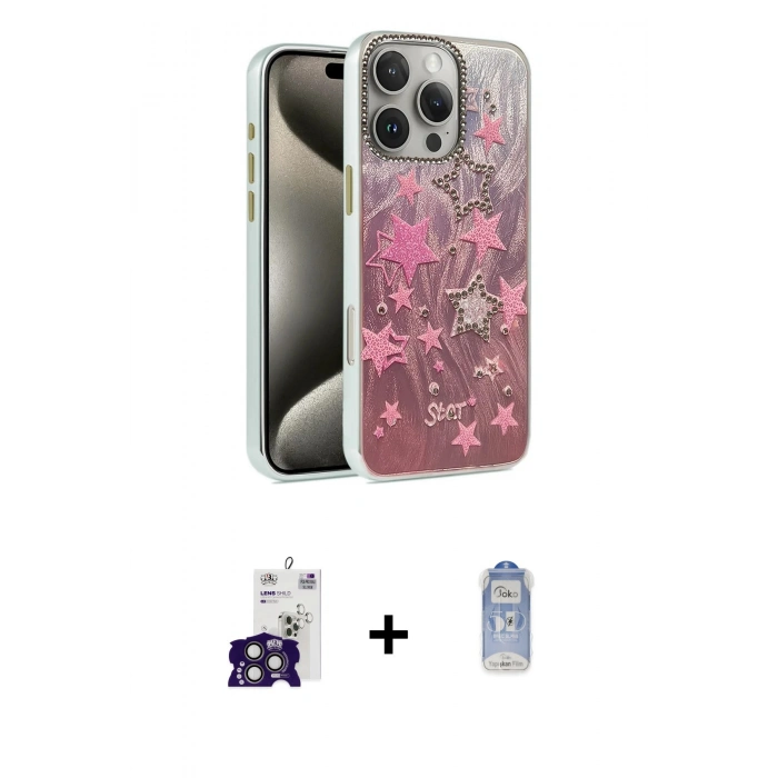 MARSİLYAN™- iPhone 16 Pro Max Kılıf Zirve Modern Prime - Siyah Joko Magic 5D Cam + Bilvis Titan Kamera Lens - TMGI