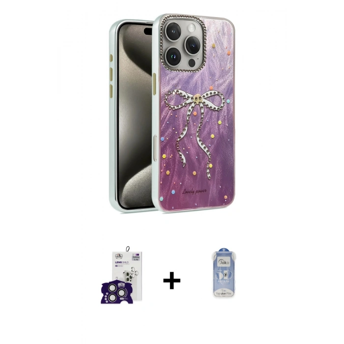 MARSİLYAN™- iPhone 16 Pro Max Kılıf Zirve Modern Prime - Siyah Joko Magic 5D Cam + Bilvis Titan Kamera Lens - TMGI
