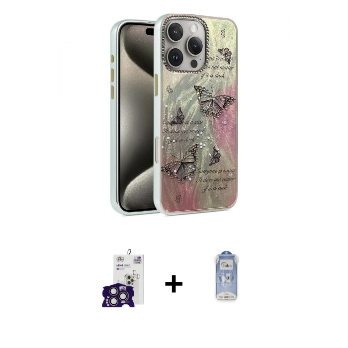 MARSİLYAN™- iPhone 16 Pro Max Kılıf Zirve Modern Prime - Siyah Joko Magic 5D Cam + Bilvis Titan Kamera Lens - TMGI