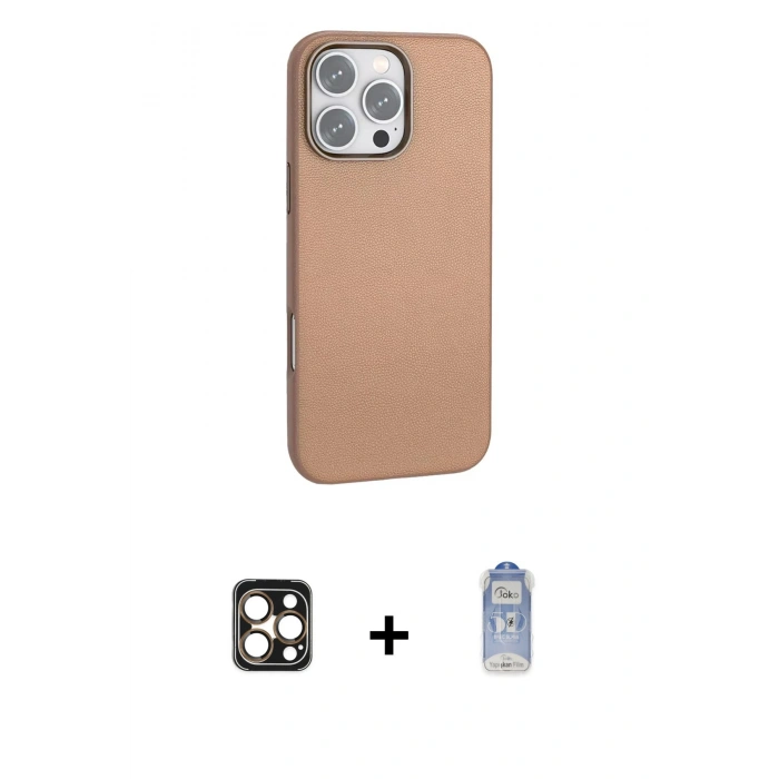 MARSİLYAN™- iPhone 16 Pro Max Kılıf Zirve Modern Prime - Siyah Joko Magic 5D Cam + PVD Metal Kamera Lens - GD
