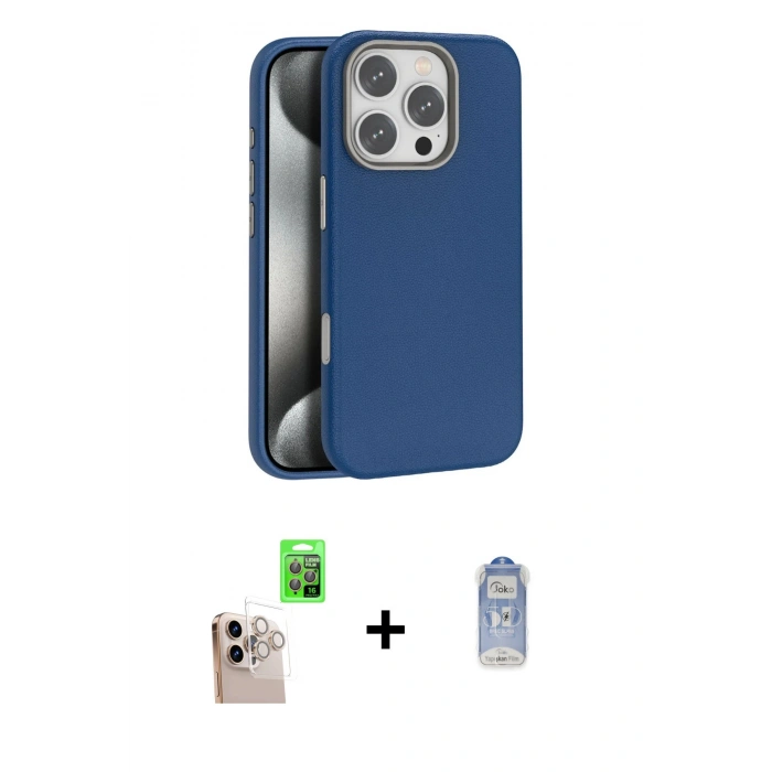 MARSİLYAN™- iPhone 16 Pro Max Kılıf Zirve Modern Prime - Siyah Joko Magic 5D Cam + Raze Metal Kamera Lens - NLGY