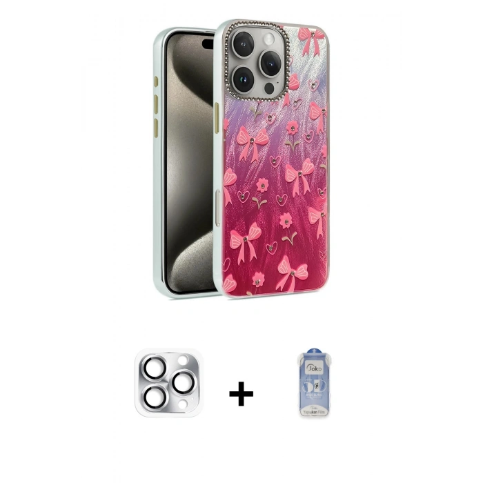 MARSİLYAN™- iPhone 16 Pro Max Kılıf Zirve Modern Prime - Siyah Joko Magic 5D Cam + Pers Alüminyum Kamera Lens - GS