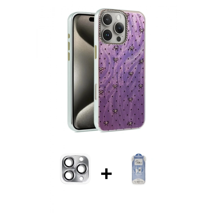 MARSİLYAN™- iPhone 16 Pro Max Kılıf Zirve Modern Prime - Siyah Joko Magic 5D Cam + Pers Alüminyum Kamera Lens - GI