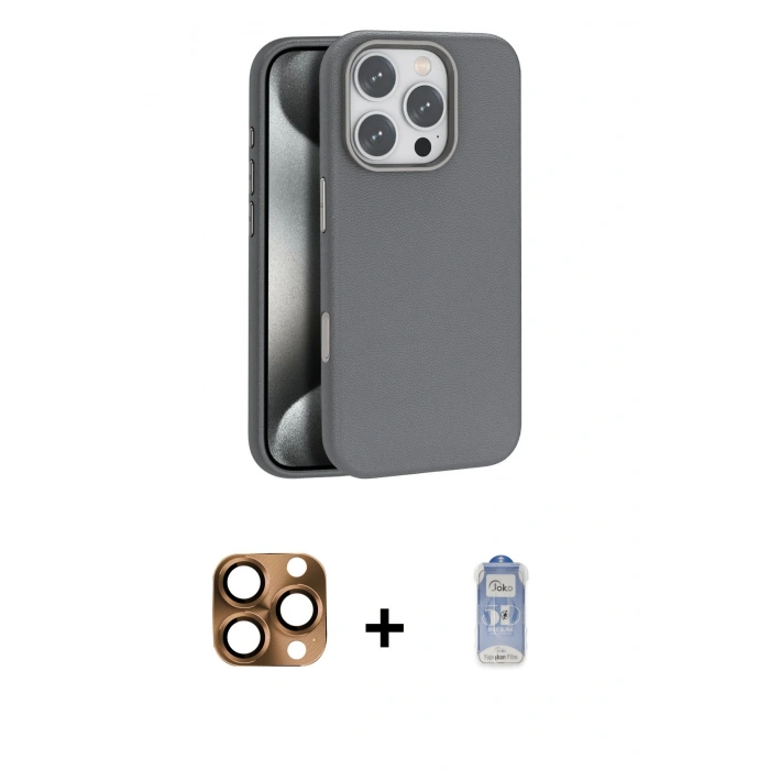 MARSİLYAN™- iPhone 16 Pro Max Kılıf Zirve Modern Prime - Siyah Joko Magic 5D Cam + Pers Alüminyum Kamera Lens - CLTM
