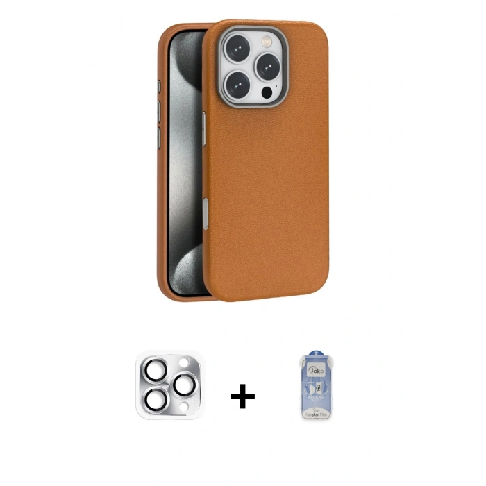 MARSİLYAN™- iPhone 16 Pro Max Kılıf Zirve Modern Prime - Siyah Joko Magic 5D Cam + Pers Alüminyum Kamera Lens - GS