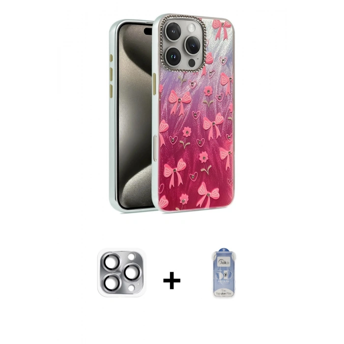 MARSİLYAN™- iPhone 16 Pro Max Kılıf Zirve Modern Prime - Siyah Joko Magic 5D Cam + Pers Alüminyum Kamera Lens - GI