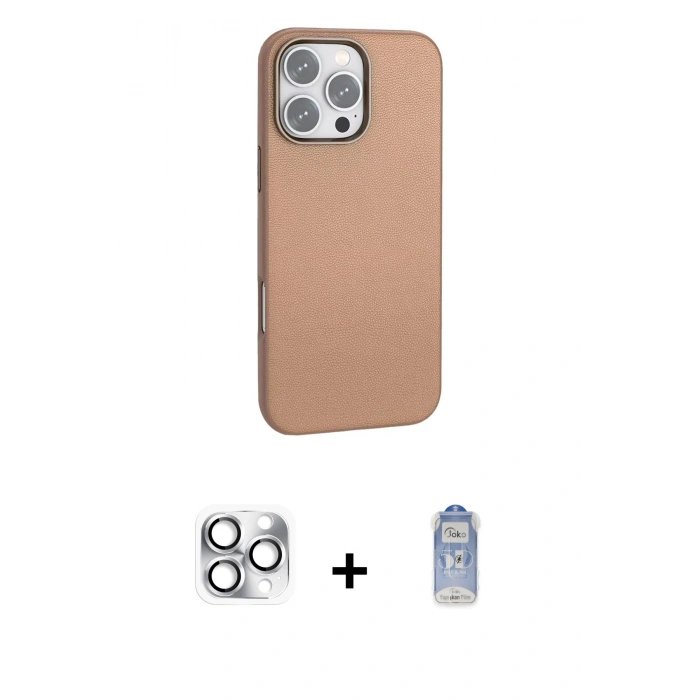 MARSİLYAN™- iPhone 16 Pro Max Kılıf Zirve Modern Prime - Siyah Joko Magic 5D Cam + Pers Alüminyum Kamera Lens - GS