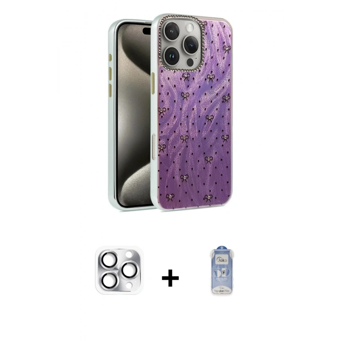 MARSİLYAN™- iPhone 16 Pro Max Kılıf Zirve Modern Prime - Siyah Joko Magic 5D Cam + Pers Alüminyum Kamera Lens - GS