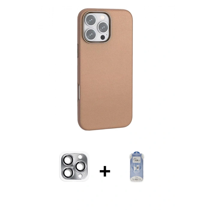 MARSİLYAN™- iPhone 16 Pro Max Kılıf Zirve Modern Prime - Siyah Joko Magic 5D Cam + Pers Alüminyum Kamera Lens - GI