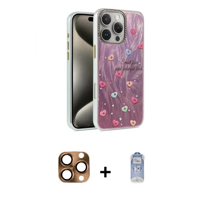 MARSİLYAN™- iPhone 16 Pro Max Kılıf Zirve Modern Prime - Siyah Joko Magic 5D Cam + Pers Alüminyum Kamera Lens - CLTM