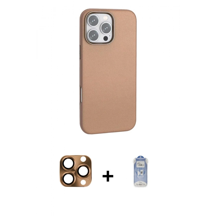 MARSİLYAN™- iPhone 16 Pro Max Kılıf Zirve Modern Prime - Siyah Joko Magic 5D Cam + Pers Alüminyum Kamera Lens - CLTM