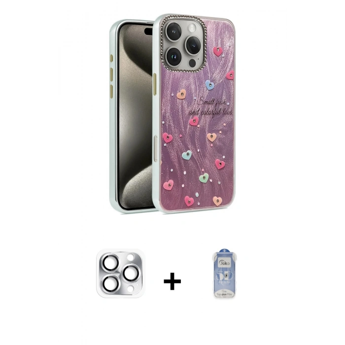 MARSİLYAN™- iPhone 16 Pro Max Kılıf Zirve Modern Prime - Siyah Joko Magic 5D Cam + Pers Alüminyum Kamera Lens - GS