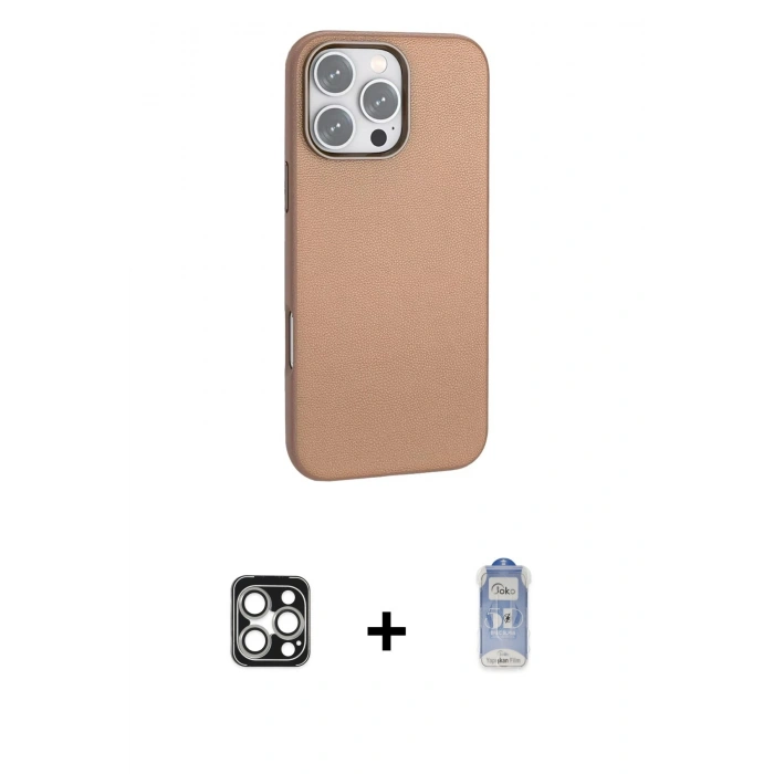 MARSİLYAN™- iPhone 16 Pro Max Kılıf Zirve Modern Prime - Siyah Joko Magic 5D Cam + PVD Metal Kamera Lens - GS