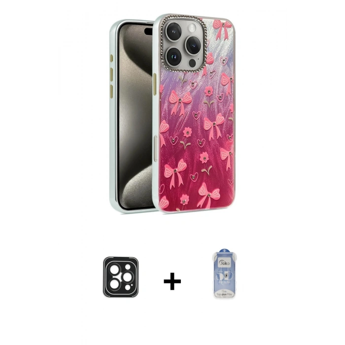 MARSİLYAN™- iPhone 16 Pro Max Kılıf Zirve Modern Prime - Siyah Joko Magic 5D Cam + PVD Metal Kamera Lens - SH