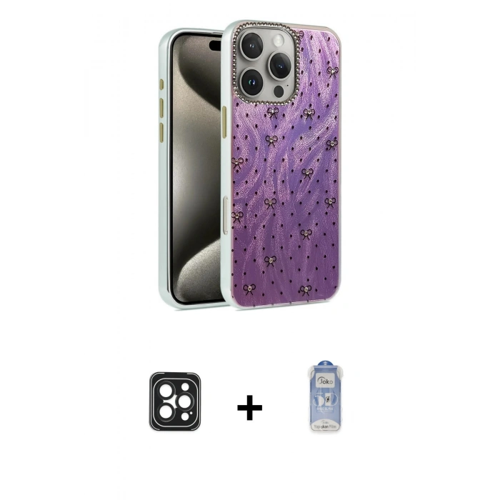 MARSİLYAN™- iPhone 16 Pro Max Kılıf Zirve Modern Prime - Siyah Joko Magic 5D Cam + PVD Metal Kamera Lens - SH