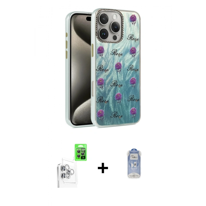 MARSİLYAN™- iPhone 16 Pro Max Kılıf Zirve Modern Prime - Siyah Joko Magic 5D Cam + Raze Metal Kamera Lens - BZ