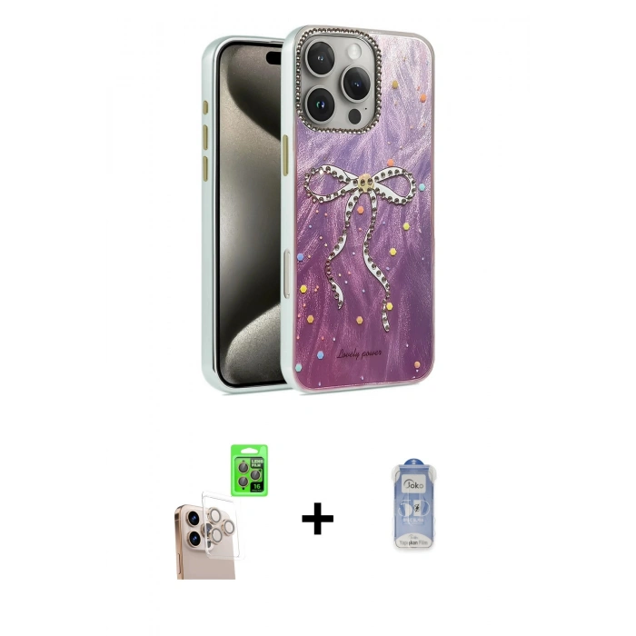 MARSİLYAN™- iPhone 16 Pro Max Kılıf Zirve Modern Prime - Siyah Joko Magic 5D Cam + Raze Metal Kamera Lens - NLGY