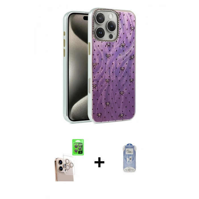 MARSİLYAN™- iPhone 16 Pro Max Kılıf Zirve Modern Prime - Siyah Joko Magic 5D Cam + Raze Metal Kamera Lens - NLGY