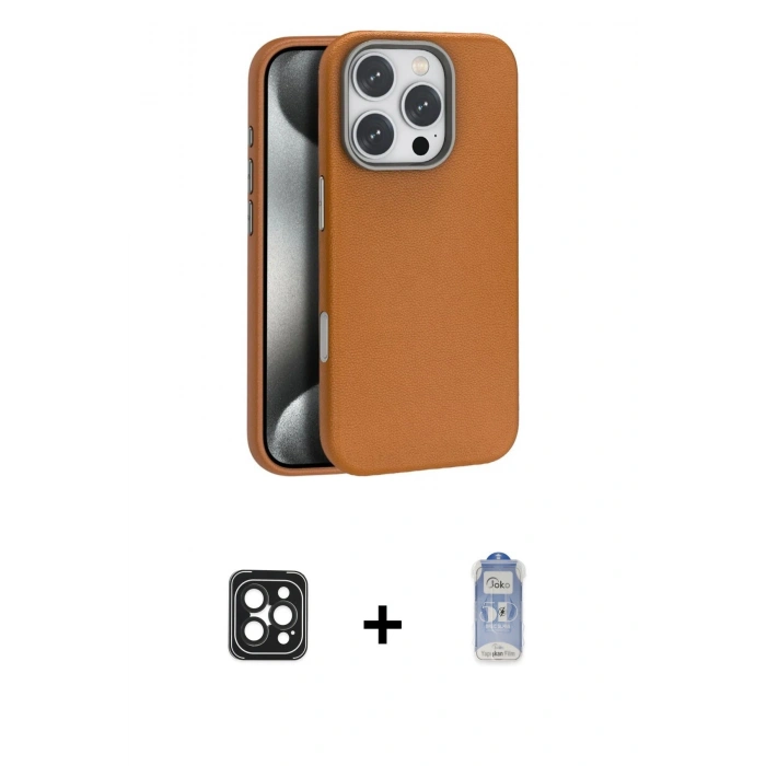 MARSİLYAN™- iPhone 16 Pro Max Kılıf Zirve Modern Prime - Siyah Joko Magic 5D Cam + PVD Metal Kamera Lens - SH