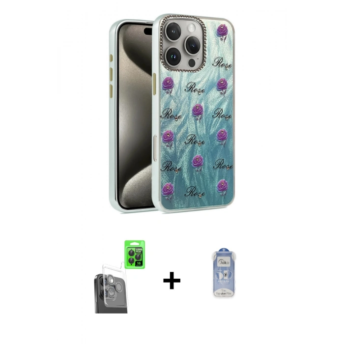 MARSİLYAN™- iPhone 16 Pro Max Kılıf Zirve Modern Prime - Siyah Joko Magic 5D Cam + Raze Metal Kamera Lens - SH