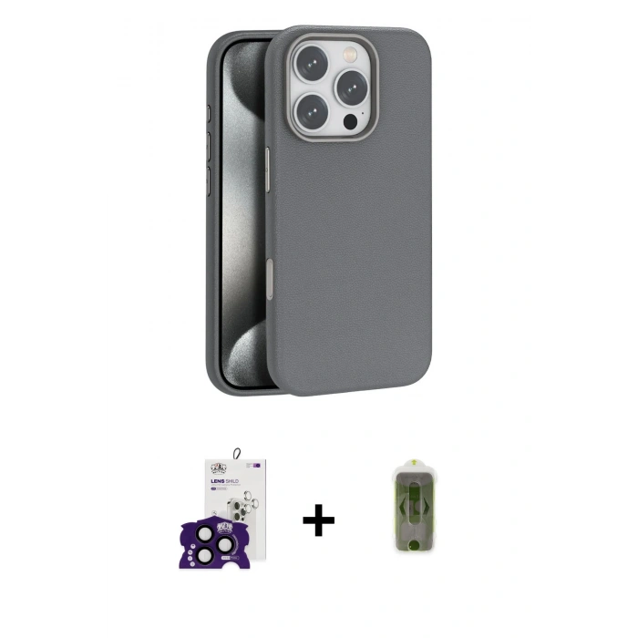 MARSİLYAN™- iPhone 16 Pro Max Kılıf Zirve Modern Prime - Siyah Joko Magic 5D Hayalet Cam + Bilvis Titan Kamera Lens - SH