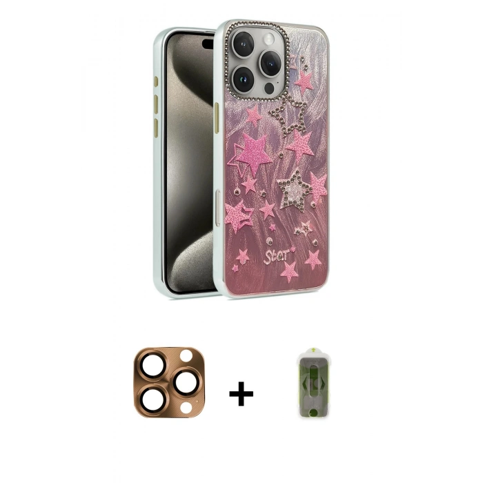 MARSİLYAN™- iPhone 16 Pro Max Kılıf Zirve Modern Prime - Siyah Joko Magic 5D Hayalet Cam + Pers Alüminyum Kamera Lens - CLTM