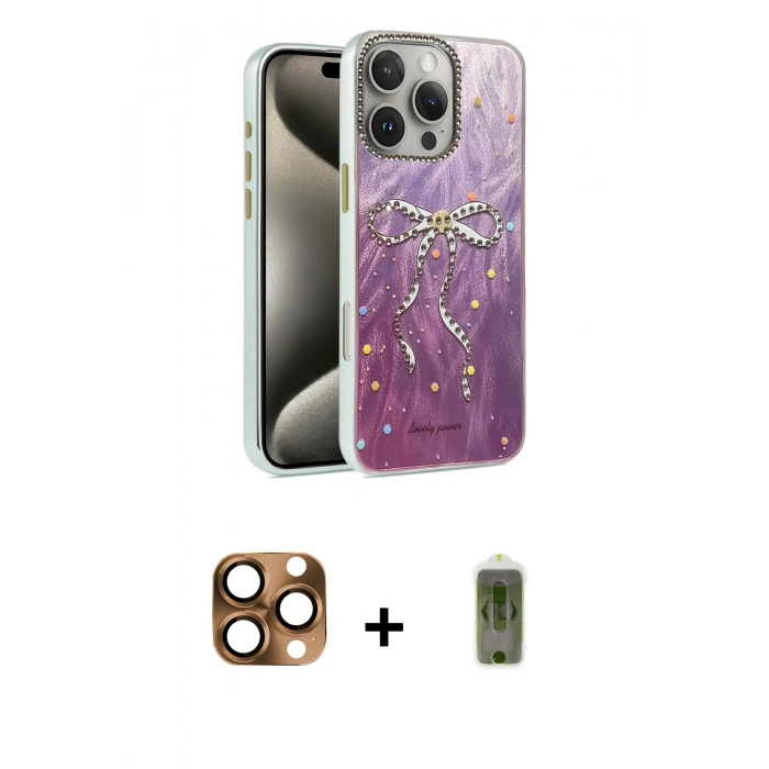 MARSİLYAN™- iPhone 16 Pro Max Kılıf Zirve Modern Prime - Siyah Joko Magic 5D Hayalet Cam + Pers Alüminyum Kamera Lens - CLTM