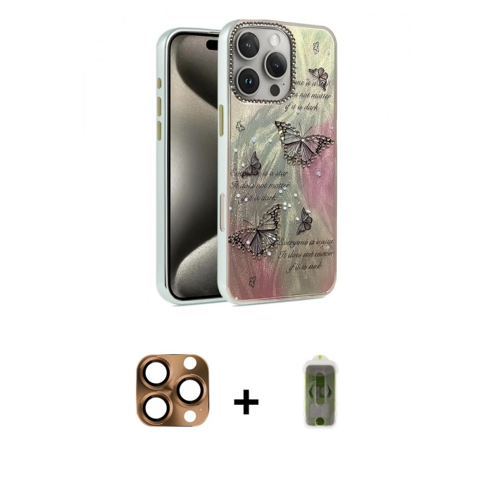 MARSİLYAN™- iPhone 16 Pro Max Kılıf Zirve Modern Prime - Siyah Joko Magic 5D Hayalet Cam + Pers Alüminyum Kamera Lens - CLTM