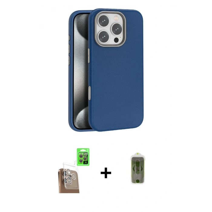 MARSİLYAN™- iPhone 16 Pro Max Kılıf Zirve Modern Prime - Siyah Joko Magic 5D Hayalet Cam + Çöl Titanyum Raze Metal Kamera Lens