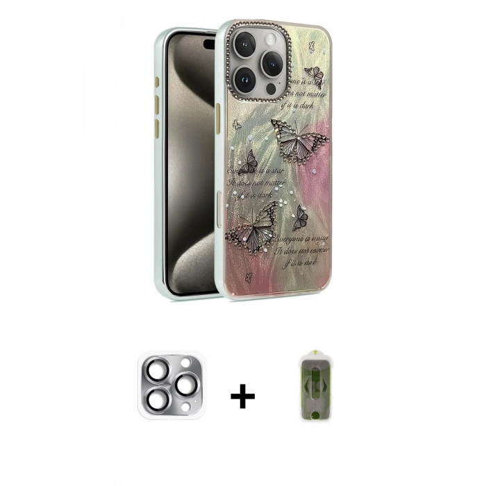 MARSİLYAN™- iPhone 16 Pro Max Kılıf Zirve Modern Prime - Siyah Joko Magic 5D Hayalet Cam + Pers Alüminyum Kamera Lens - GI