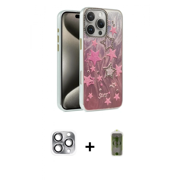 MARSİLYAN™- iPhone 16 Pro Max Kılıf Zirve Modern Prime - Siyah Joko Magic 5D Hayalet Cam + Pers Alüminyum Kamera Lens - GI
