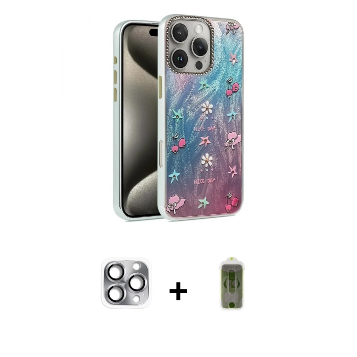 MARSİLYAN™- iPhone 16 Pro Max Kılıf Zirve Modern Prime - Siyah Joko Magic 5D Hayalet Cam + Pers Alüminyum Kamera Lens - GI