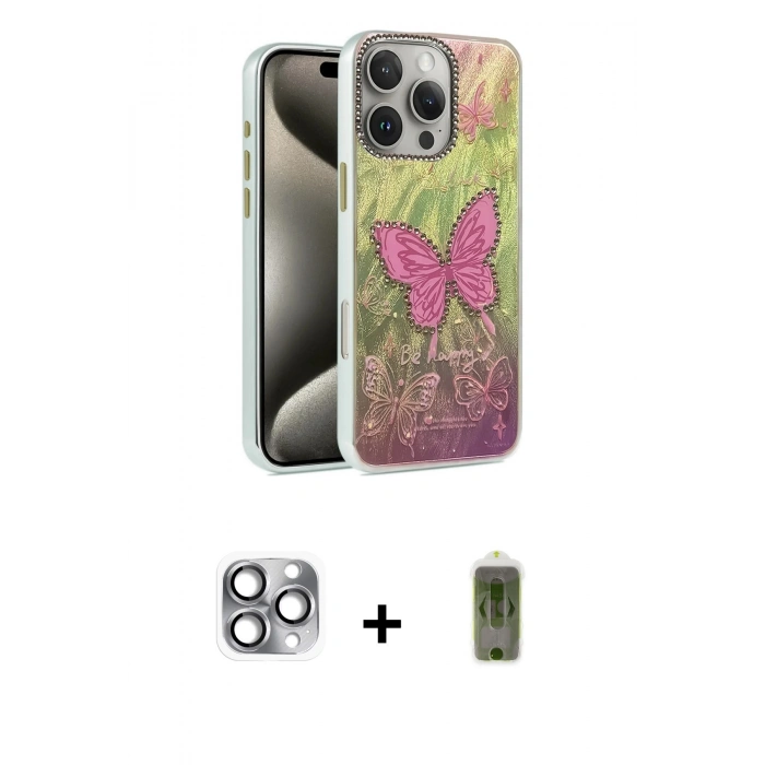 MARSİLYAN™- iPhone 16 Pro Max Kılıf Zirve Modern Prime - Siyah Joko Magic 5D Hayalet Cam + Pers Alüminyum Kamera Lens - GI