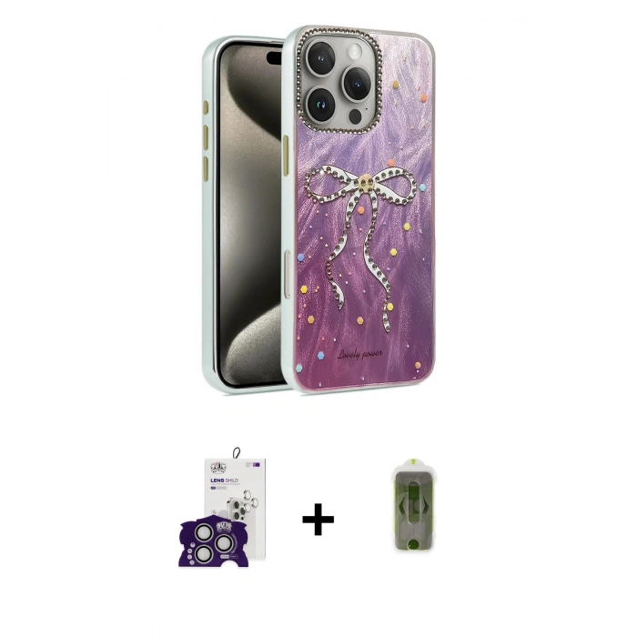 MARSİLYAN™- iPhone 16 Pro Max Kılıf Zirve Modern Prime - Siyah Joko Magic 5D Hayalet Cam + Gümüş Bilvis Titan Kamera Lens